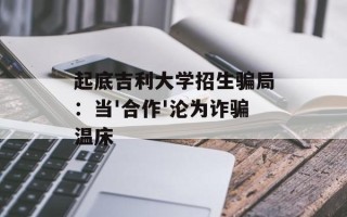 起底吉利大学招生骗局：当'合作'沦为诈骗温床