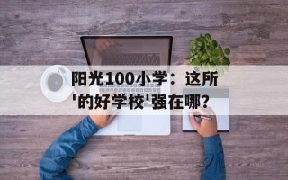 阳光100小学：这所'的好学校'强在哪？