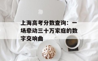 上海高考分数查询：一场牵动三十万家庭的数字交响曲