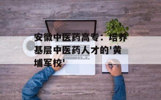 安徽中医药高专：培养基层中医药人才的'黄埔军校'