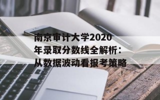 南京审计大学2020年录取分数线全解析：从数据波动看报考策略