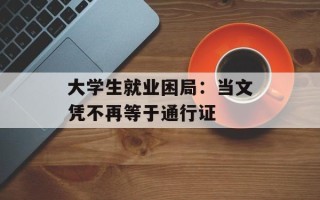 大学生就业困局：当文凭不再等于通行证