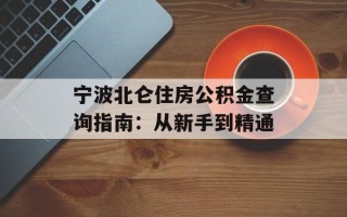 宁波北仑住房公积金查询指南：从新手到精通