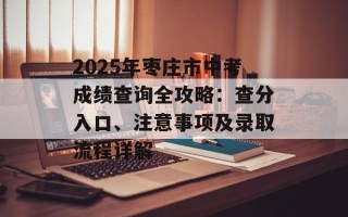 2025年枣庄市中考成绩查询全攻略：查分入口、注意事项及录取流程详解