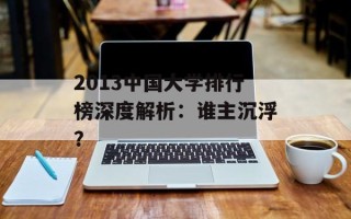 2013中国大学排行榜深度解析：谁主沉浮？