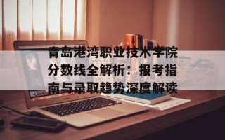 青岛港湾职业技术学院分数线全解析：报考指南与录取趋势深度解读