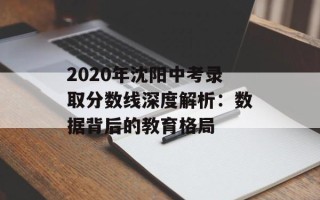 2020年沈阳中考录取分数线深度解析：数据背后的教育格局