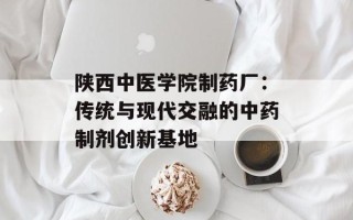 陕西中医学院制药厂：传统与现代交融的中药制剂创新基地