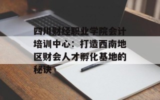 四川财经职业学院会计培训中心：打造西南地区财会人才孵化基地的秘诀