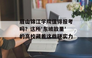 眉山锦江学院值得报考吗？这所'东坡故里'的高校藏着这些硬实力