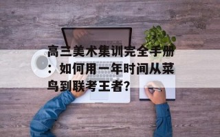 高三美术集训完全手册：如何用一年时间从菜鸟到联考王者？