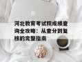 河北教育考试院成绩查询全攻略：从查分到复核的完整指南