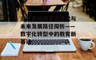 浙江高校网建设现状与未来发展路径探析——数字化转型中的教育新基建
