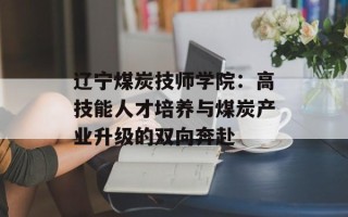辽宁煤炭技师学院：高技能人才培养与煤炭产业升级的双向奔赴