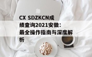 CX SDZKCN成绩查询2021安徽：最全操作指南与深度解析