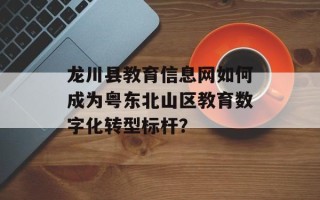龙川县教育信息网如何成为粤东北山区教育数字化转型标杆？