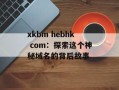 xkbm hebhk com：探索这个神秘域名的背后故事