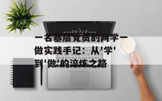 一名基层党员的两学一做实践手记：从'学'到'做'的淬炼之路
