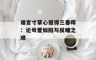 谁言寸草心报得三春晖：论母爱如阳与反哺之艰