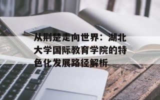 从荆楚走向世界：湖北大学国际教育学院的特色化发展路径解析